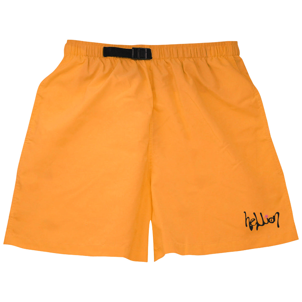 Script logo Nylon shorts Orange