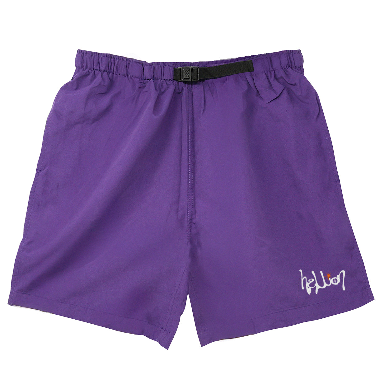 Script logo Nylon shorts PURPLE – Hellion